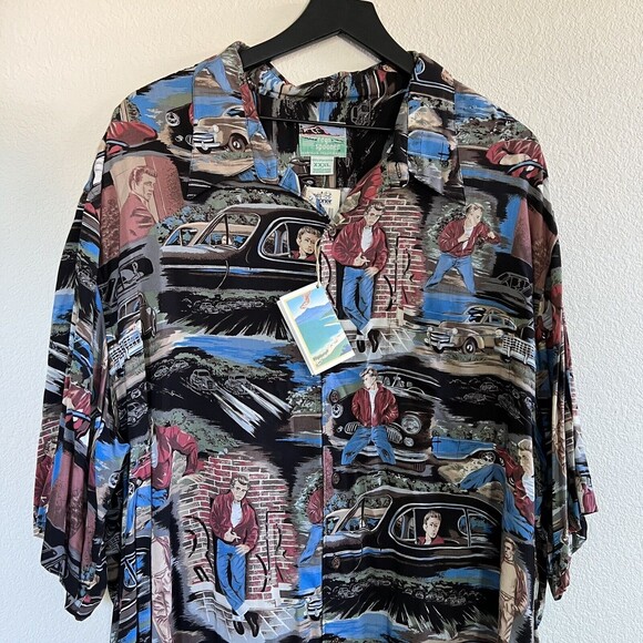 Reyn Spooner Rare collectible Mens Rayon James Dean All Over Print  Shirt XXXL - Picture 1 of 8